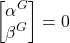 \begin{equation*} \begin{bmatrix} \alpha^G\\ \beta^G \end{bmatrix}=0 \end{equation*}