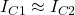 I_{C1} \approx I_{C2}